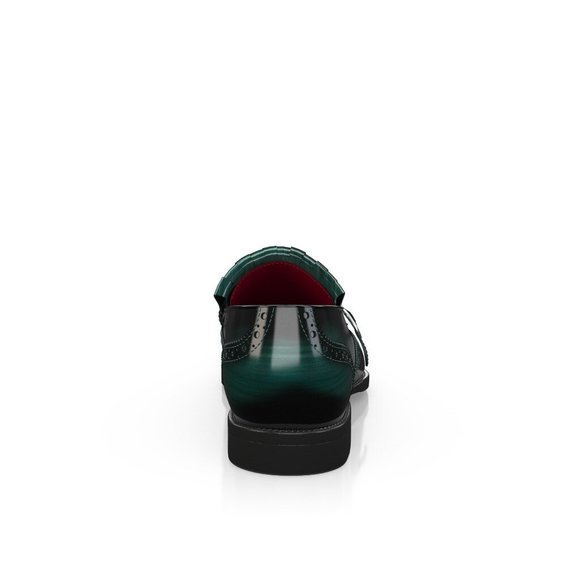 Bashwood Handmade Green Leather Buckle Loafers main image 6